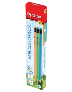 Молив Optima, с гума, HB, асорти цветове