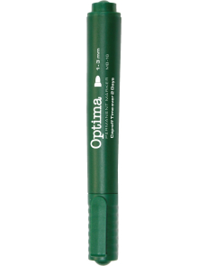 Перманентен маркер Optima, объл връх, зелен