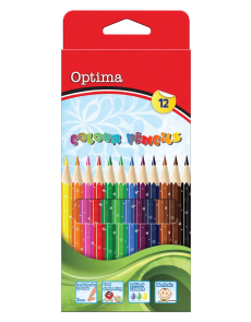 Цветни моливи Optima, 12 цвята