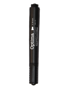 Перманентен маркер Optima, объл връх, черен