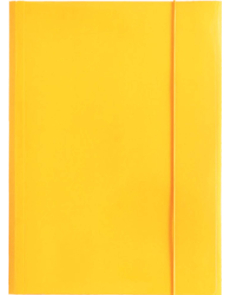 Папка с ластик Optima, 3 капака, картон, жълта
