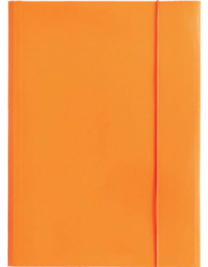 Папка с ластик Optima, 3 капака, картон, оранжева