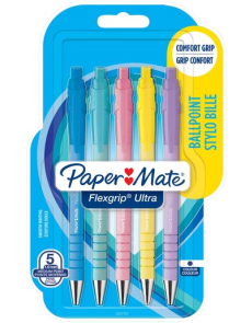 Химикалкa Papermate Flexigrip Ret, опаковка 5, пастелни цветове