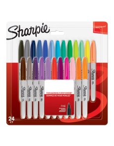 Комплект перманентни маркери Sharpie, F, 24 цвята, блистер