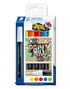 Комплект маркери Staedtler Lumocolor Paint 349,акрилни,6 цвята
