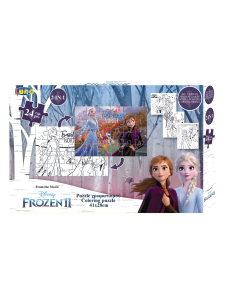 Двустранен пъзел за оцветяване, 24 части, Frozen