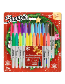 Комплект перманентни маркери Sharpie XMAS, F, 24 цвята
