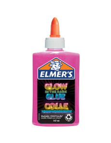 Течно лепило Elmer's Glow Glue, 147 ml, розов