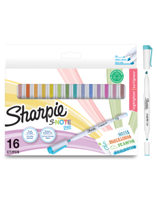 Двувърхи маркери Sharpie S-note, 16 цвята