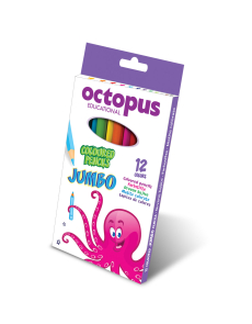 Цветни моливи Octopus Jumbo, 12 цвята