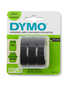 Етикети Dymo 3D, 9mmх3m, 3 в опаковка, черен