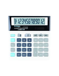 Настолен калкулатор Donau Tech, 12 разряда, бял