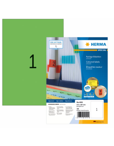 Етикети Herma Superprint 297х210mm,100 листа,100 броя,зеле