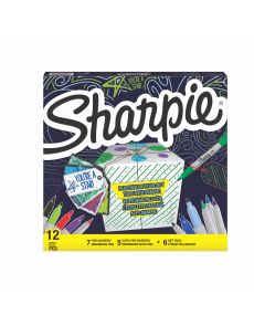 Комплект перманентни маркери Sharpie 12 бр + 6 етикета