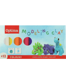 Пластилин Optima, 12 цвята, 200g