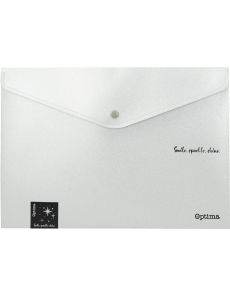 Папка с копче Optima, А4, блестящи цветове, асорти