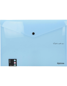 Папка с копче Optima, А4, пастелни цветове, асорти