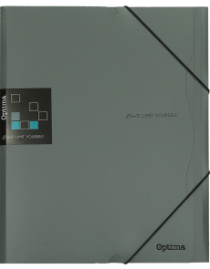 Папка с ластик Optima, А4, сива