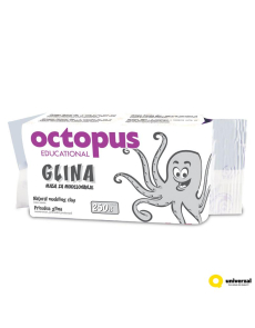 Глина за моделиране Octopus, 250g, бяла