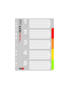 Разделители Office Products А4, картон, 5 цвята