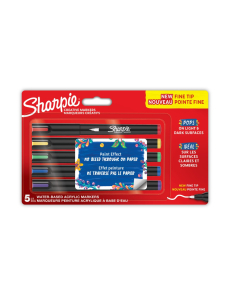 Комплект маркери Sharpie Acrylic Fine 1mm, 5 стандартни  цветове