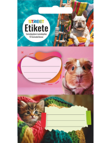Етикети за тетрадка Street Animals Cute, опаковка 10 бр.
