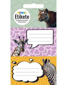 Етикети за тетрадка Street Animals Wild, опаковка 10 бр.