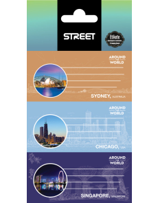 Етикети за тетрадка Street Around the World, оп.9
