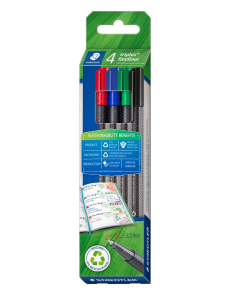 Комплект тънкописци Staedtler 334 rPP, 4 цвята
