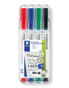 Комплект маркери Staedtler Lumocolor 341 за бяла дъска, 4 цвята