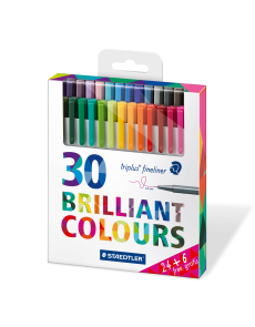 Комплект тънкописци Staedtler Triplus 334, 24+6 цвята