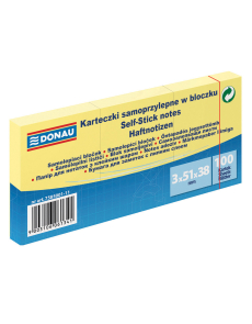 Самозал. листчета Donau 51х38mm, 3x100л, жълти