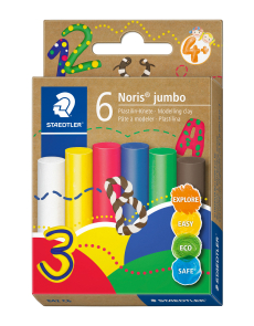 Пластилин Staedtler Noris Jumbo, 6 цв, станд. цв.