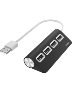 USB 4-портов хъб, 2.0, черен