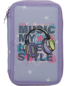 Несесер Street, 2 отделения, пълен, 21x13x5cm, MUSIC