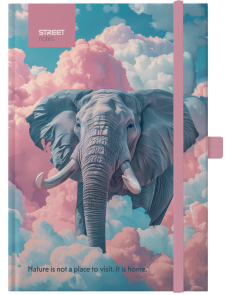 Бележник с ластик A5 Street, твърда корица, 96 листа, Elephant