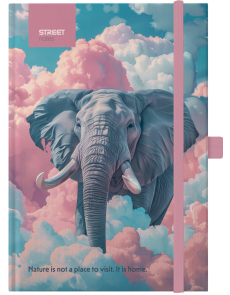 Бележник с ластик B5 Street, твъра корица, 96 листа, Elephant