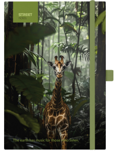 Бележник с ластик A5 Street, твърда корица, 96 листа, Giraffe
