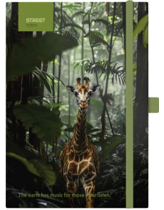 Бележник с ластик B5 Street, твърда корица, 96 листа, Giraffe