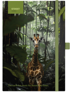 Бележник с ластик A6 Street, твърда корица, 96 листа, Giraffe