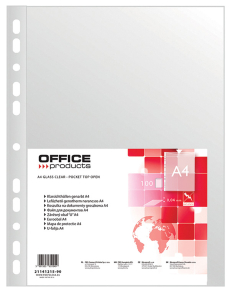 Джоб Office Products с перф. мат, А4, 40микрона опаковка 100