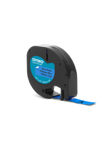 Eтикети Dymo за LetraTag, 12mmх4m, пластмасови, сини