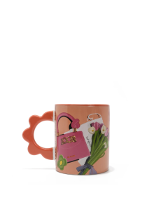 Керамична чаша Nicole Lee, 500ml, Violet Blossom